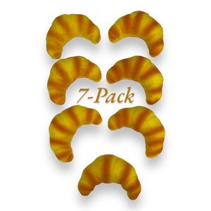 7pcs Fake French Croissant Bun Roll Slow Rise Squeezable Foam Bread Prop 4.5"